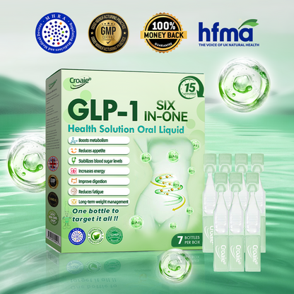 NHS 🇬🇧 Official Store 🇬🇧 | Croaie® 👩‍⚕️GLP-1 6-in-1 Health Solution Oral Solution (Only once a day, visible changes within 7 days) for obesity, cardiovascular health, diabetes, sleep apnea, intestinal health, joint problems, etc🧘